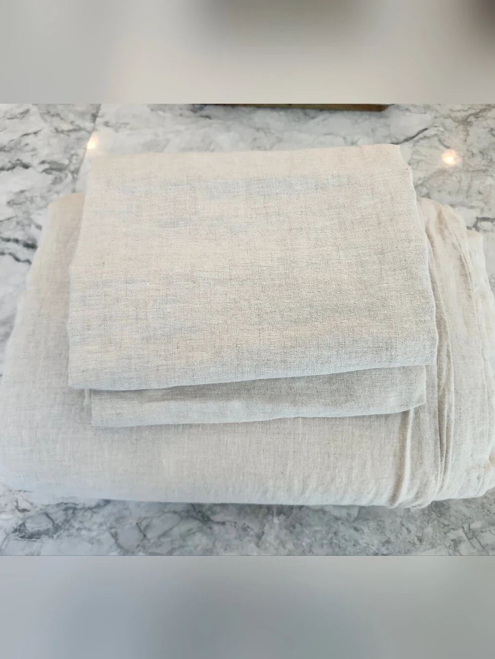 Quince 100% European Linen Duvet Cover Set King/Cal King Natural Chambray NWOT